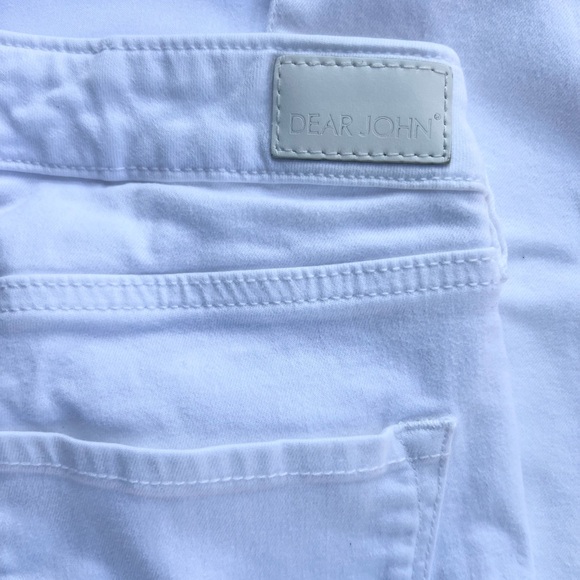 Dear John White Mid Rise Jeans Slim Straight Button Up Optic White Size 26 - Picture 8 of 11